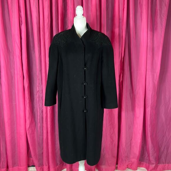 Vintage Green and Makofsky union made wool maxi coat overcoat, size XL - Picture 1 of 10